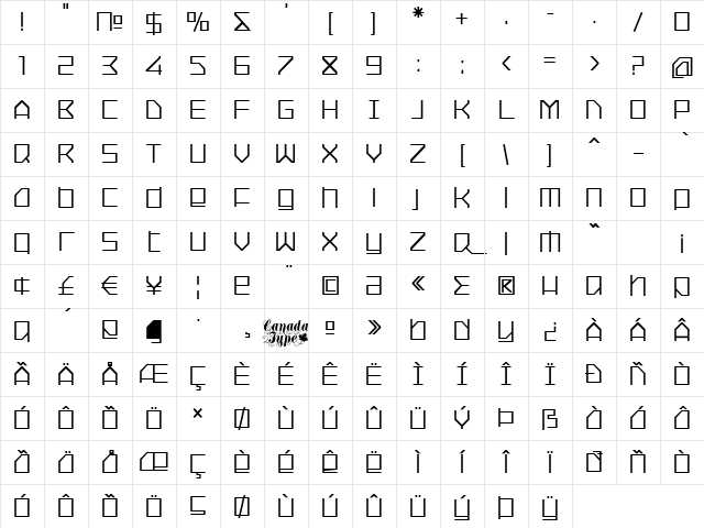 Oxygen Regular Character Map