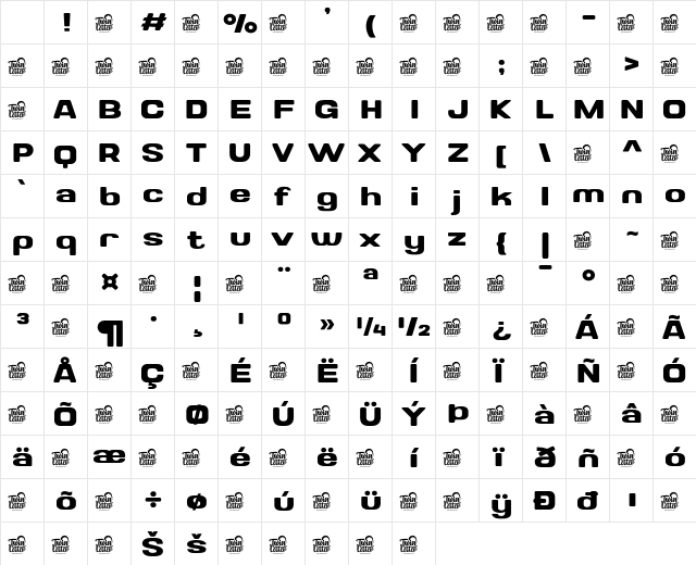 Valonik SemBd Regular Character Map Valonik SemBd Regular Character Map