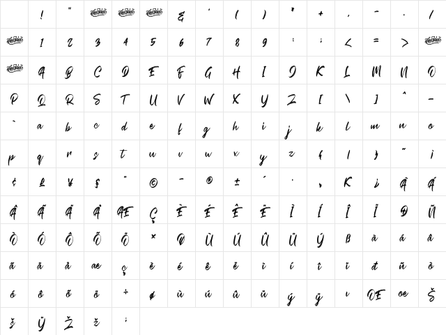 Crash Soul Regular Character Map Crash Soul Regular Character Map