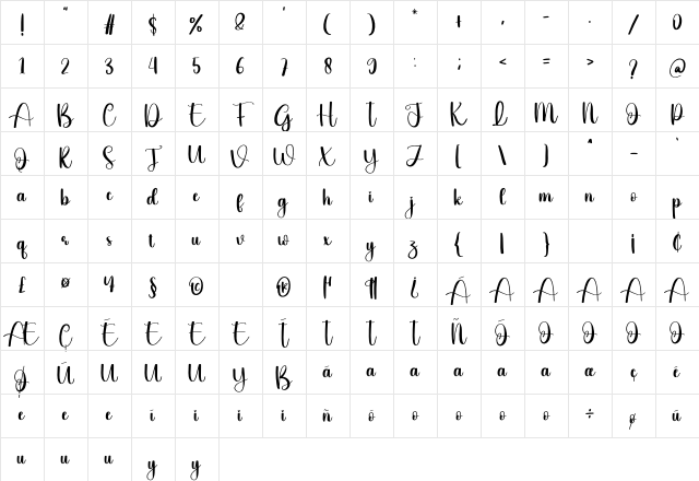 Blessed Friday Regular Character Map Blessed Friday Regular Character Map