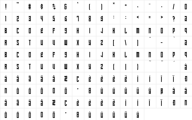 Ozone Layer Regular Character Map Ozone Layer Regular Character Map