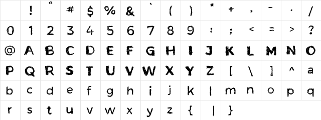 TheBuzz bold Regular Character Map TheBuzz bold Regular Character Map
