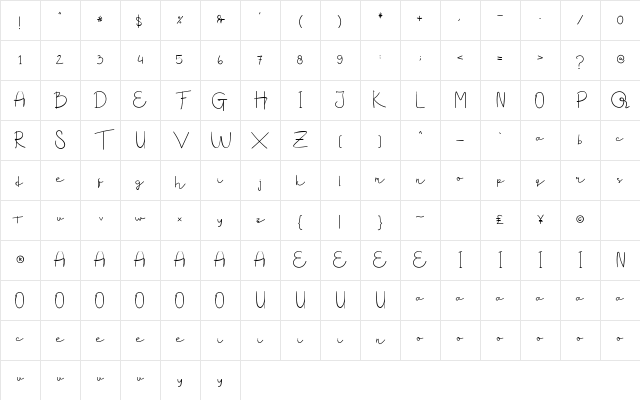Glamor Signature Regular Character Map Glamor Signature Regular Character Map