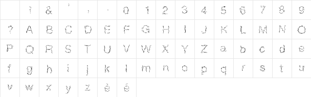 Paille Medium Character Map