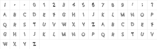 3D Letters Regular Character Map