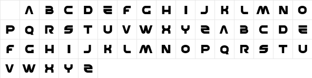 SHEDEVR Bold Character Map