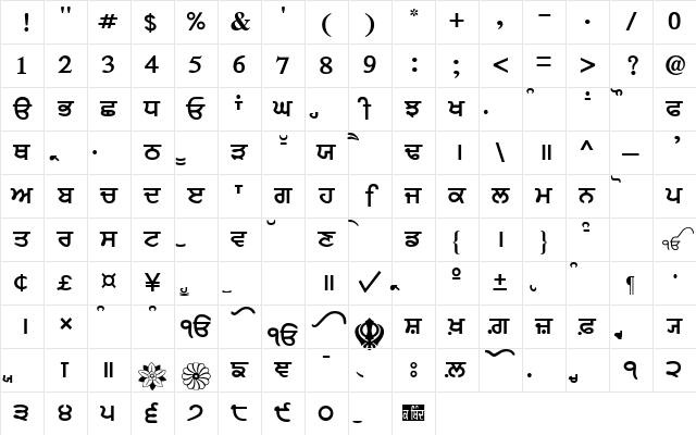 SamtolThick Regular Character Map SamtolThick Regular Character Map