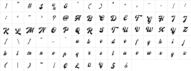 Ecentric DEMO Regular Character Map Ecentric DEMO Regular Character Map