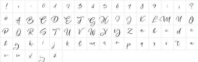 Un Jour Merveilleux Demo Regular Character Map