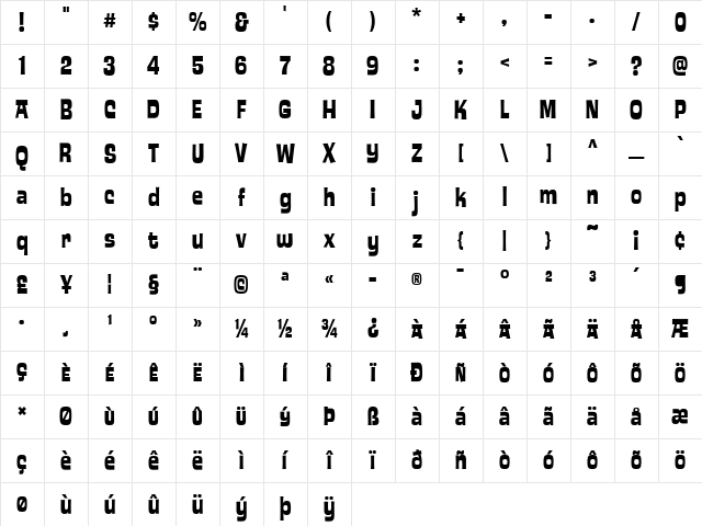 Ed Interlock Character Map