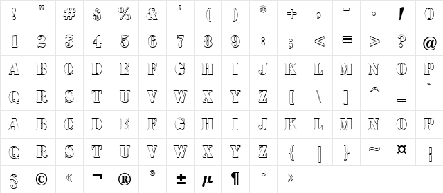 a_SignboardTitulNrSh Regular Character Map a_SignboardTitulNrSh Regular Character Map