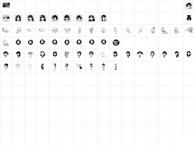 Azudings 1 Regular Character Map Azudings 1 Regular Character Map
