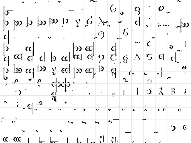 Tengwar Mornedhel Regular Character Map