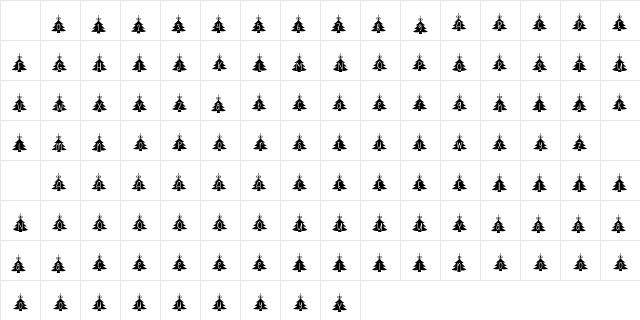Hanging Christmas Tr Regular Character Map