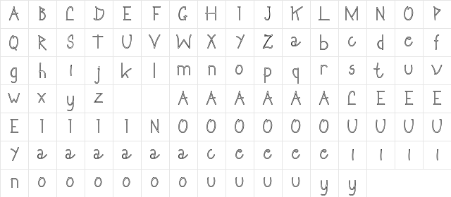 Eberta Light Demo Outline Regular Character Map