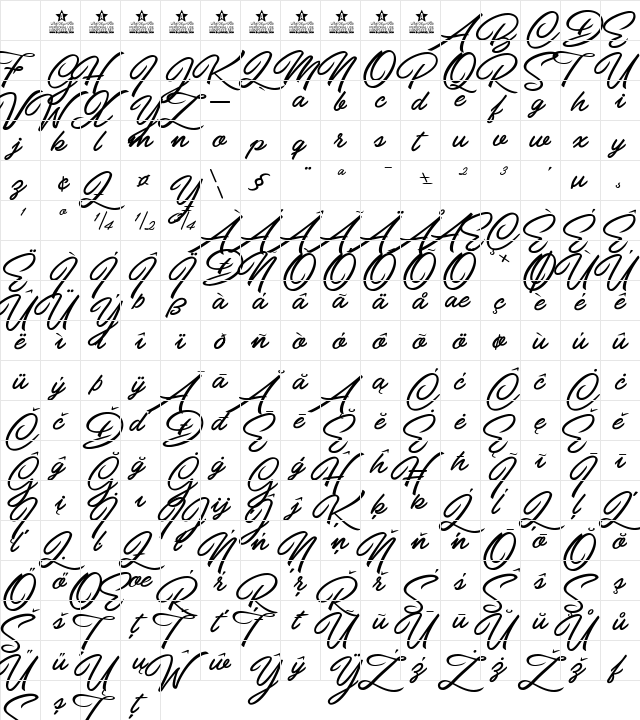 Pilsen Extra Personal Use Regular Character Map Pilsen Extra Personal Use Regular Character Map
