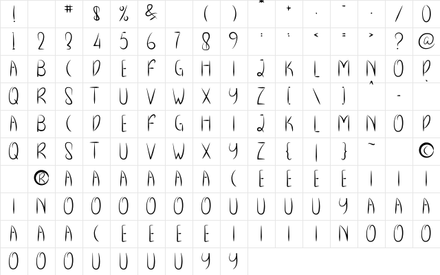 Cryspo Shoop Regular Character Map