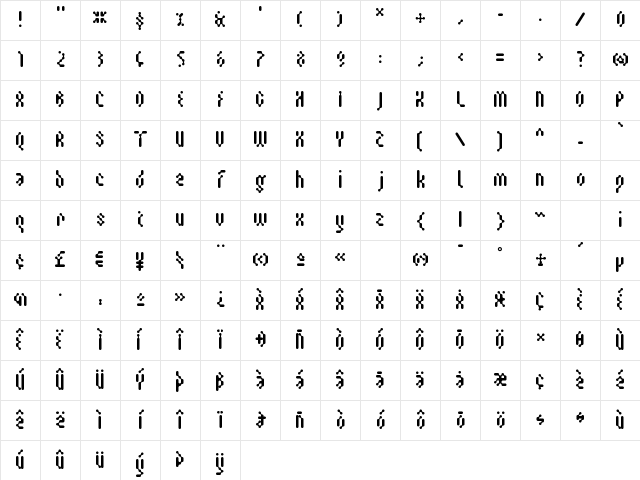 Biot Regular Character Map Biot Regular Character Map