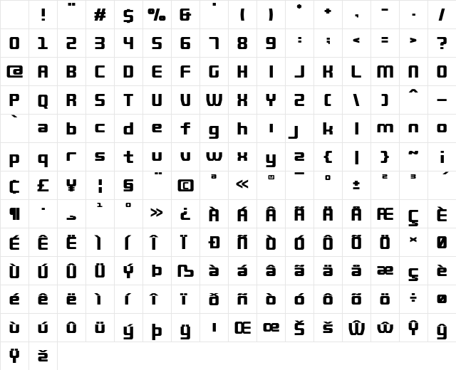 QUUB Black Character Map