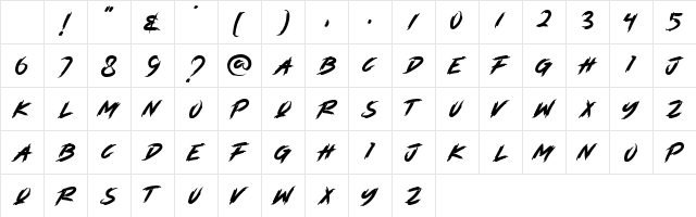 ALTERBREAK Regular Character Map ALTERBREAK Regular Character Map