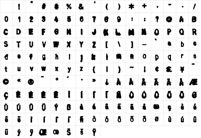 Bull Regular Character Map Bull Regular Character Map