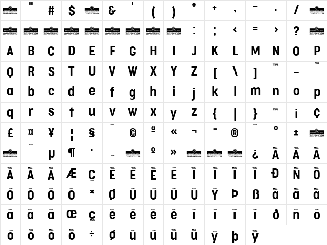 Cocogoose Condensed Trial Semilight Character Map Cocogoose Condensed Trial Semilight Character Map