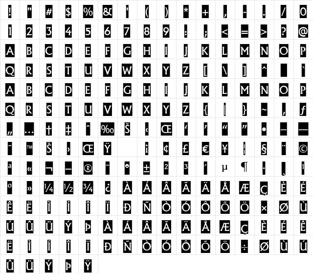 a_AlgidusCm Regular Character Map