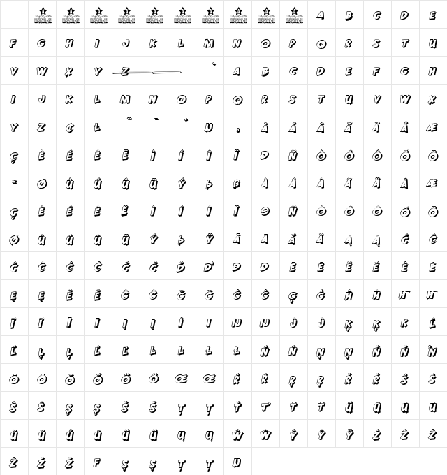 SIMPLICITY SHADOW PERSONAL USE Regular Character Map SIMPLICITY SHADOW PERSONAL USE Regular Character Map