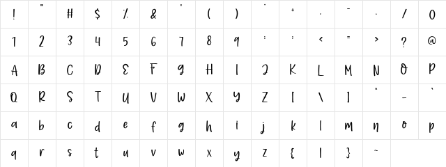AlohaSummer Regular Character Map AlohaSummer Regular Character Map