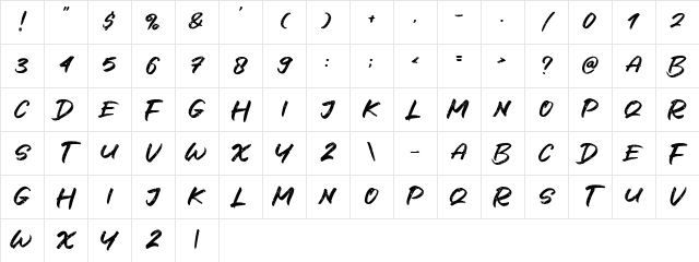 Black Wipe Regular Character Map Black Wipe Regular Character Map