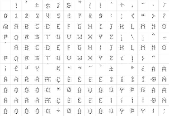 Yep Regular Character Map