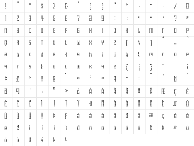Pop Regular Character Map