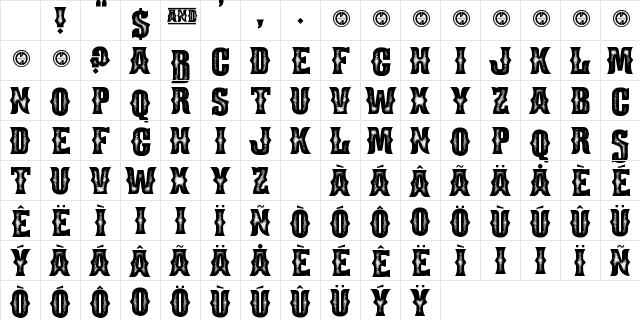 Boots & Spurs Regular Character Map Boots & Spurs Regular Character Map