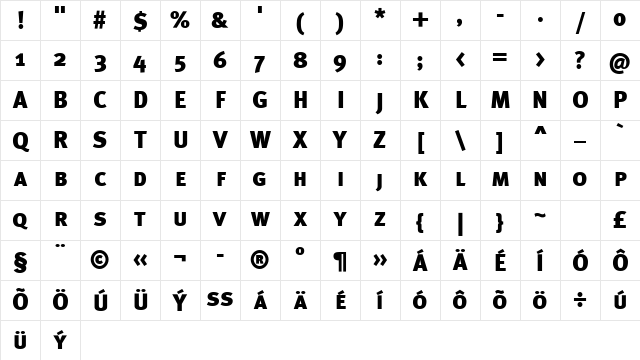 MetaBlackCE Black Character Map MetaBlackCE Black Character Map