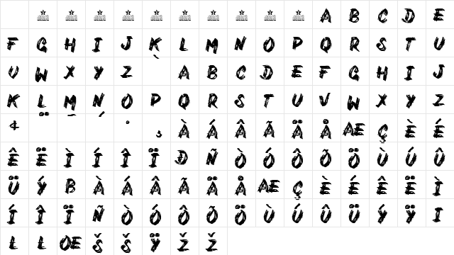 Varukers Regular Character Map Varukers Regular Character Map