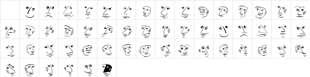 Wacofaces04 Regular Character Map