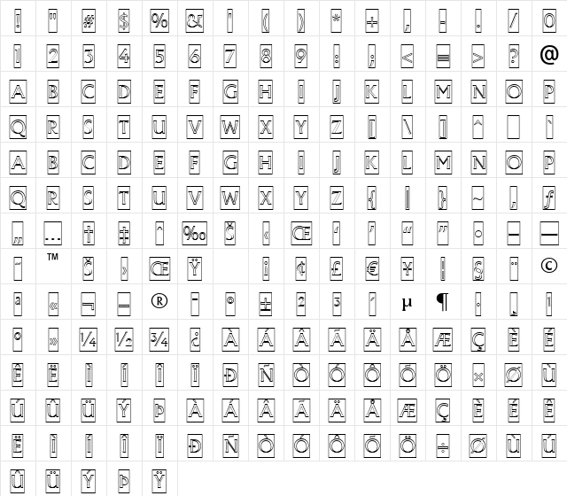 a_AlgidusCmOtl Regular Character Map