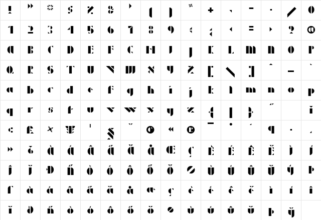 P22 Albers Three Character Map