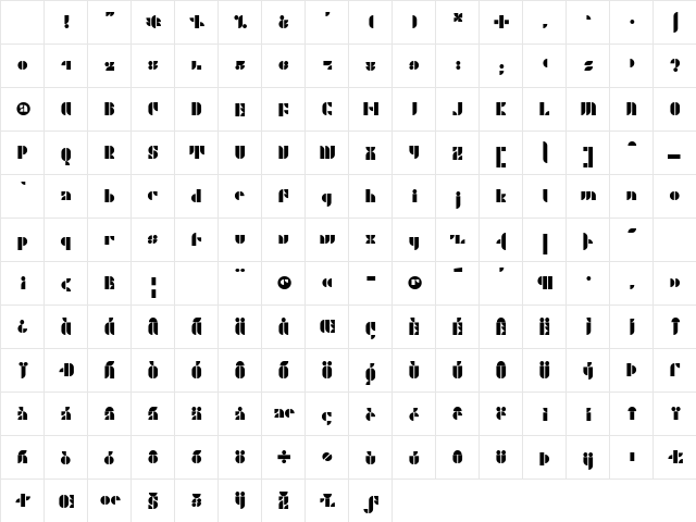P22 Albers Two Character Map P22 Albers Two Character Map