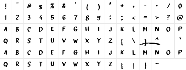 a Agustus Merdeka Regular Character Map