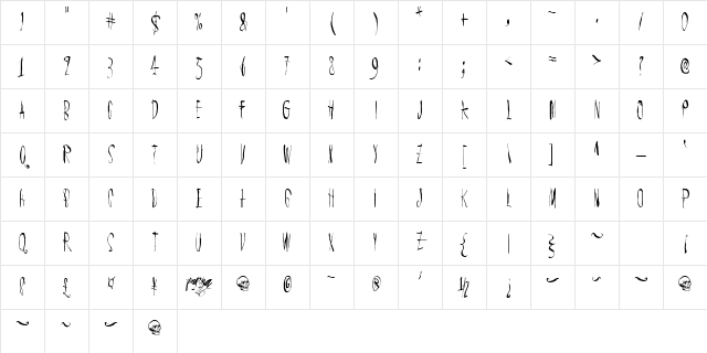 Chic chak zubra Regular Character Map Chic chak zubra Regular Character Map