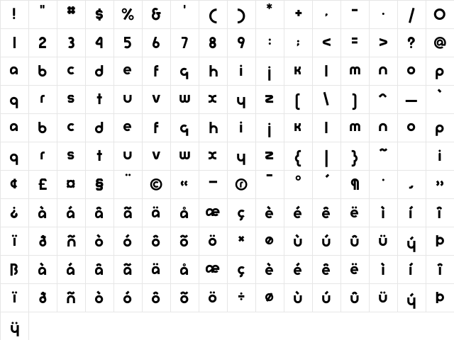 P22 Bayer Universal Regular Character Map