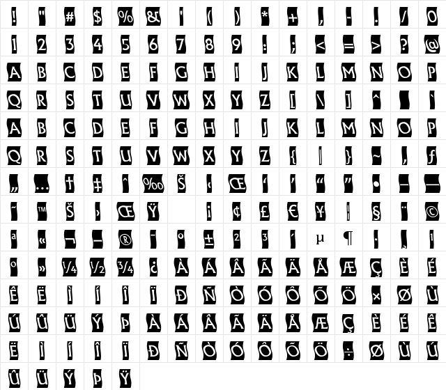 a_AlgidusCmWv Regular Character Map