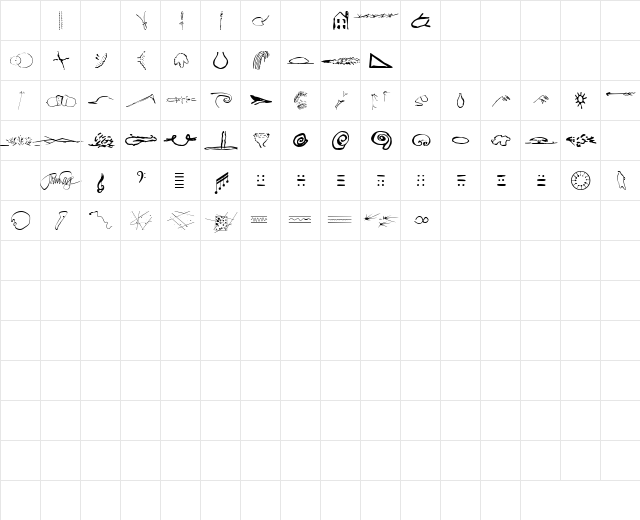 P22 Cage Extras Regular Character Map P22 Cage Extras Regular Character Map