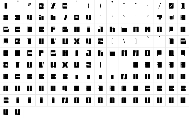 Bloxy Regular Character Map Bloxy Regular Character Map