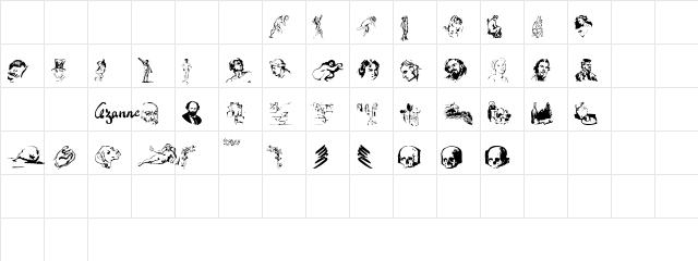P22 Cezanne Sketches Regular Character Map P22 Cezanne Sketches Regular Character Map