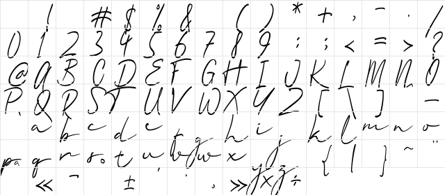 Quartila Regular Character Map Quartila Regular Character Map