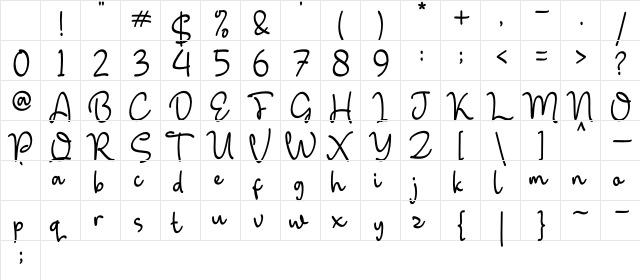 Windblow Regular Character Map Windblow Regular Character Map