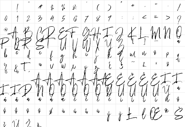 Fantastico Regular Character Map