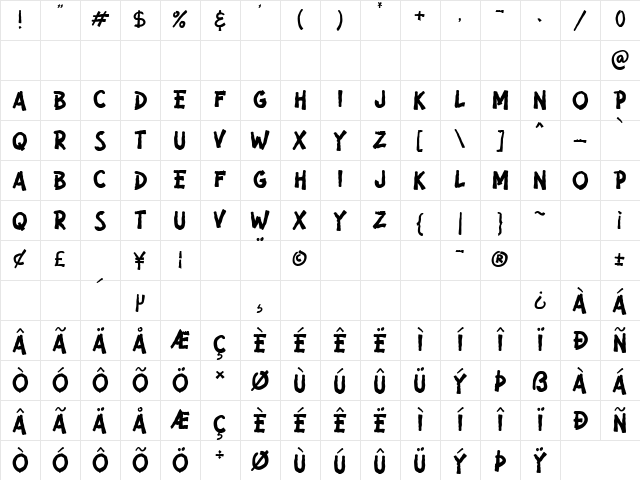 Nature Breath Regular Character Map